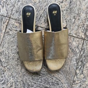 COPY - Flat Gold Metallic H&M Slip On Loafers